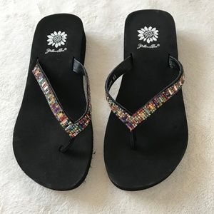 Black Flipflops with colorful bling
